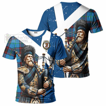 Wedderburn Tartan T-Shirt with Family Crest Scottish Bagpiper Vibes Kid's Shirt - Tartan Vibes Clothing