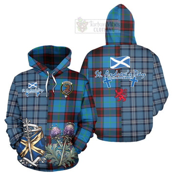 Wedderburn Tartan Hoodie Happy St. Andrew's Day Half Tartan Style Zip Hoodie - Tartan Vibes Clothing