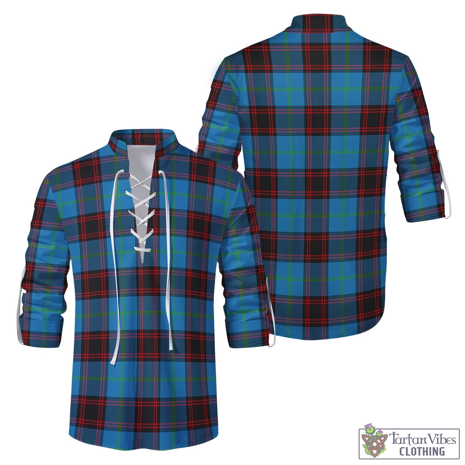 Wedderburn Tartan Men's Scottish Traditional Jacobite Ghillie Kilt Shirt Men - Tartan Vibes Clothing