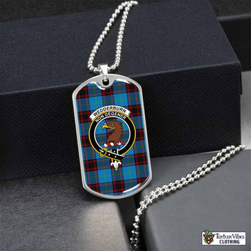 Wedderburn Tartan Dog Tag Necklace with Family Crest Silver No - Tartan Vibes Clothing