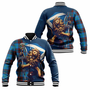 Wedderburn Tartan Family Crest Baseball Jacket with Scottish Majestic Lion Unisex - Tartan Vibes Clothing