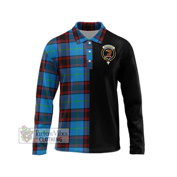 Wedderburn Tartan Long Sleeve Polo Shirt with Family Crest and Half Of Me Style Unisex - Tartan Vibes Clothing