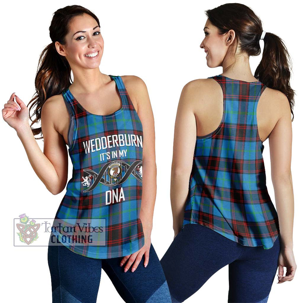 Wedderburn Tartan Women's Racerback Tanks with Family Crest DNA In Me Style 4XL - Tartan Vibes Clothing
