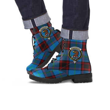 Wedderburn Tartan Leather Boots with Family Crest