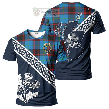 Wedderburn Tartan T-Shirt Featuring Thistle and Scotland Map Kid's Shirt - Tartanvibesclothing Store