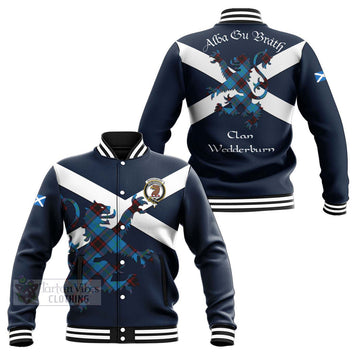 Wedderburn Tartan Lion Rampant Baseball Jacket Proudly Display Your Heritage with Alba Gu Brath and Clan Name Unisex - Tartan Vibes Clothing