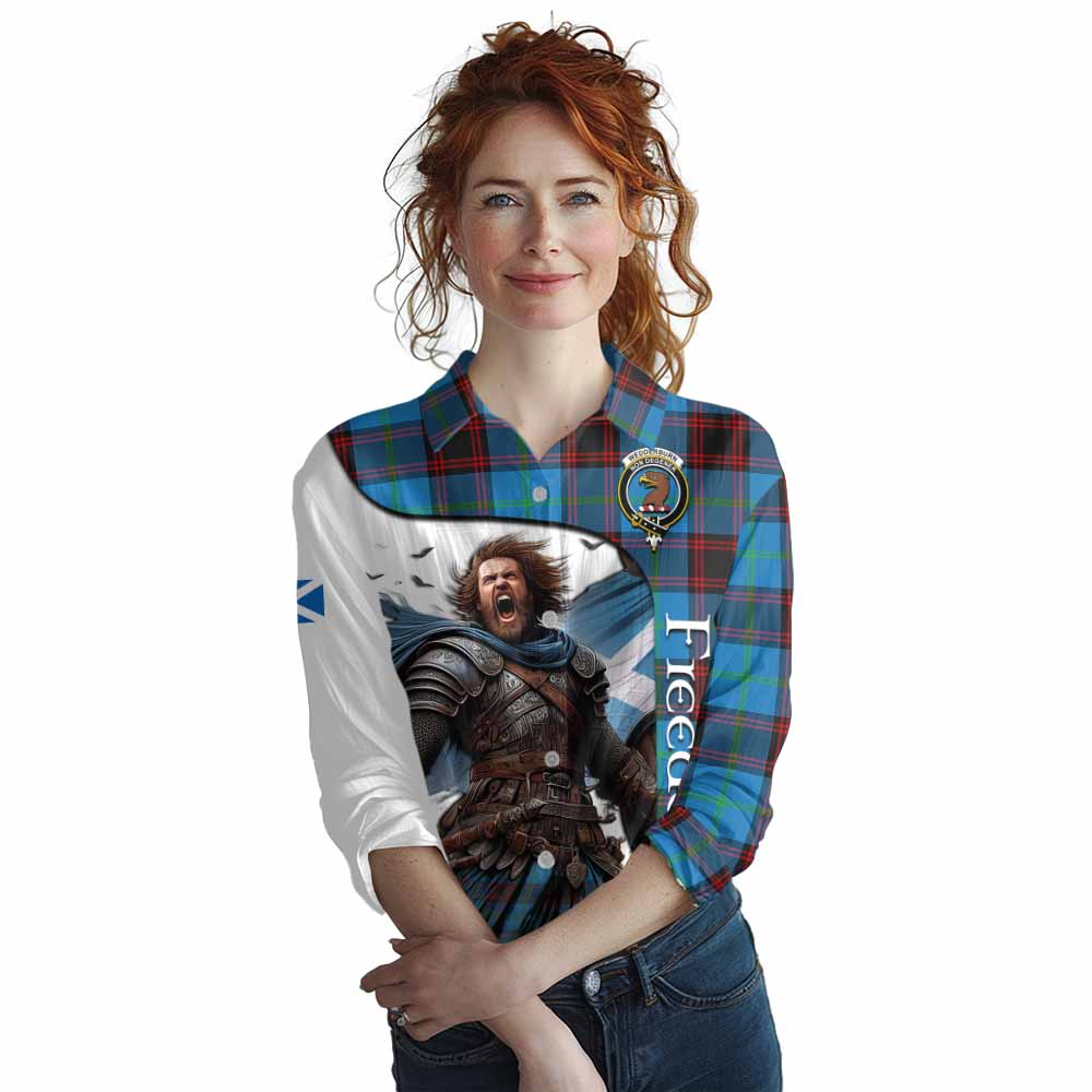 Tartan Vibes Clothing Wedderburn Crest Tartan Women's Casual Shirt Inspired by the Freedom of Scottish Warrior