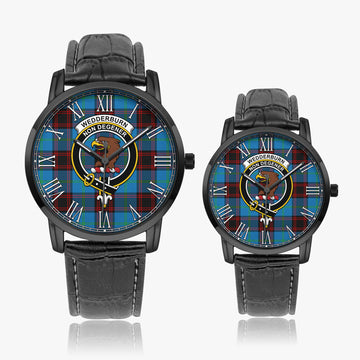 Wedderburn Tartan Family Crest Leather Strap Quartz Watch Wide Type - Tartan Vibes Clothing