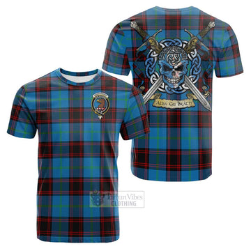 Wedderburn Tartan Cotton T-shirt with Family Crest Celtic Skull Style Kid's Shirt - Tartan Vibes Clothing