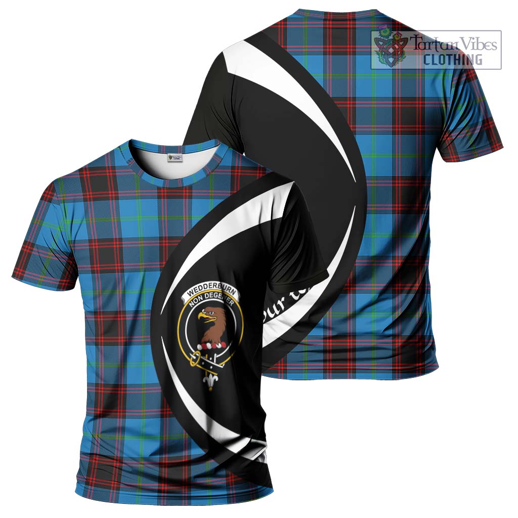 Wedderburn Tartan T-Shirt with Family Crest Circle Style Kid's Shirt - Tartan Vibes Clothing