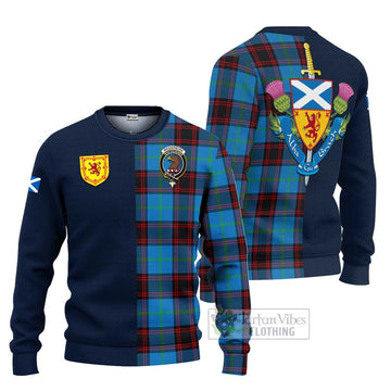 Wedderburn Tartan Ugly Sweater Alba with Scottish Lion Royal Arm Half Style Unisex - Tartan Vibes Clothing