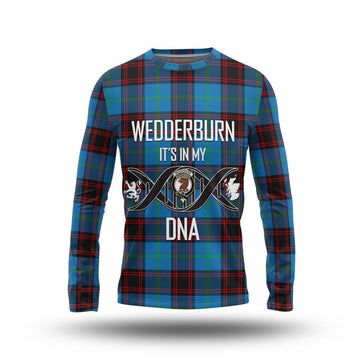 Wedderburn Tartan Long Sleeve T-Shirt with Family Crest DNA In Me Style Unisex - Tartan Vibes Clothing