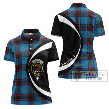 Wedderburn Tartan Women's Polo Shirt with Family Crest Circle Style Women - Tartan Vibes Clothing
