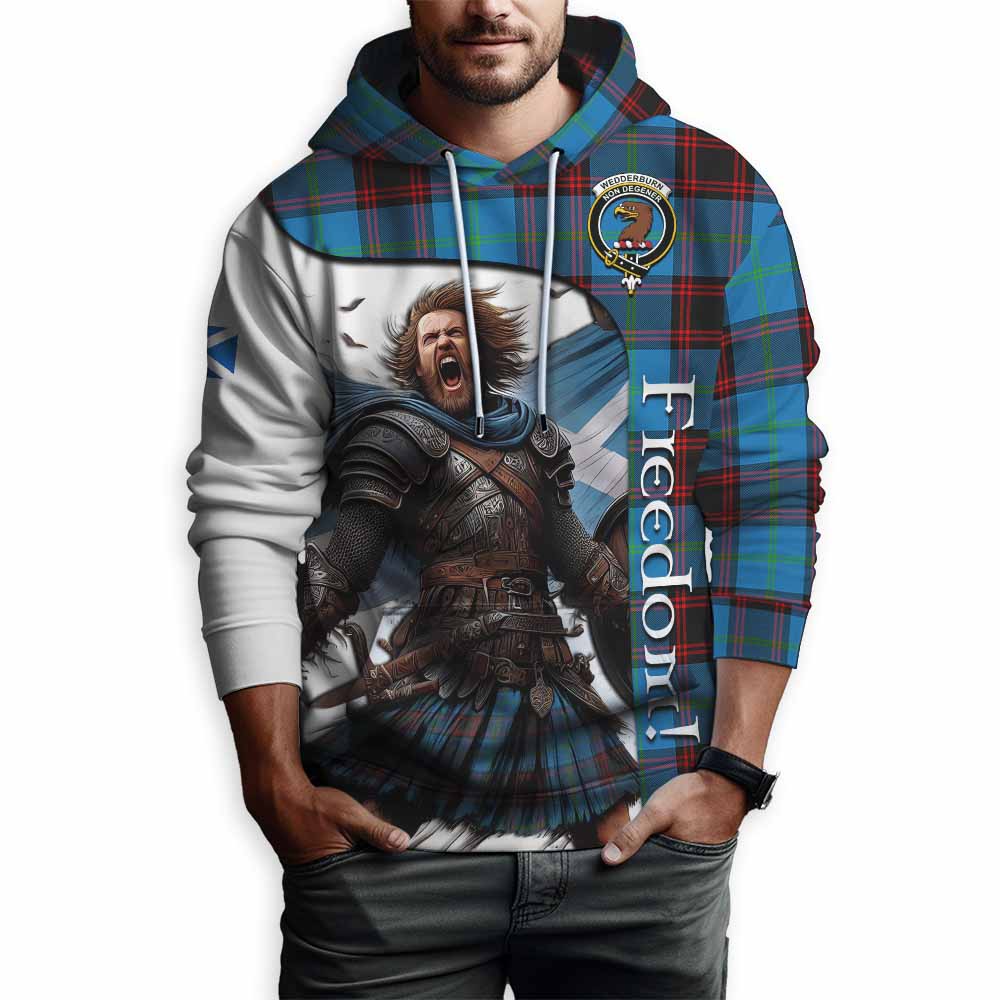 Tartan Vibes Clothing Wedderburn Crest Tartan Hoodie Inspired by the Freedom of Scottish Warrior