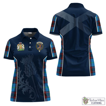 Wedderburn Tartan Women's Polo Shirt with Family Crest and Scottish Thistle Vibes Sport Style Women - Tartan Vibes Clothing