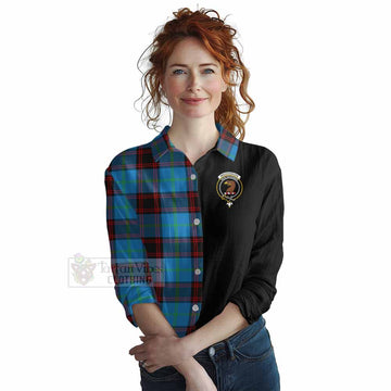 Wedderburn Tartan Women's Casual Shirt with Family Crest and Half Of Me Style Female - Tartan Vibes Clothing