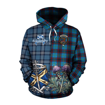 Wedderburn Tartan Cotton Hoodie Happy St. Andrew's Day Half Tartan Style Pullover Hoodie XS - Tartan Vibes Clothing