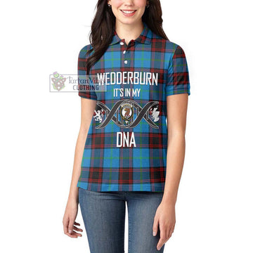 Wedderburn Tartan Women's Polo Shirt with Family Crest DNA In Me Style Women - Tartan Vibes Clothing