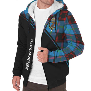 Wedderburn Tartan Sherpa Hoodie with Family Crest Curve Style Unisex - Tartan Vibes Clothing