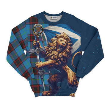 Wedderburn Tartan Family Crest Sweatshirt with Scottish Majestic Lion Unisex - Tartan Vibes Clothing