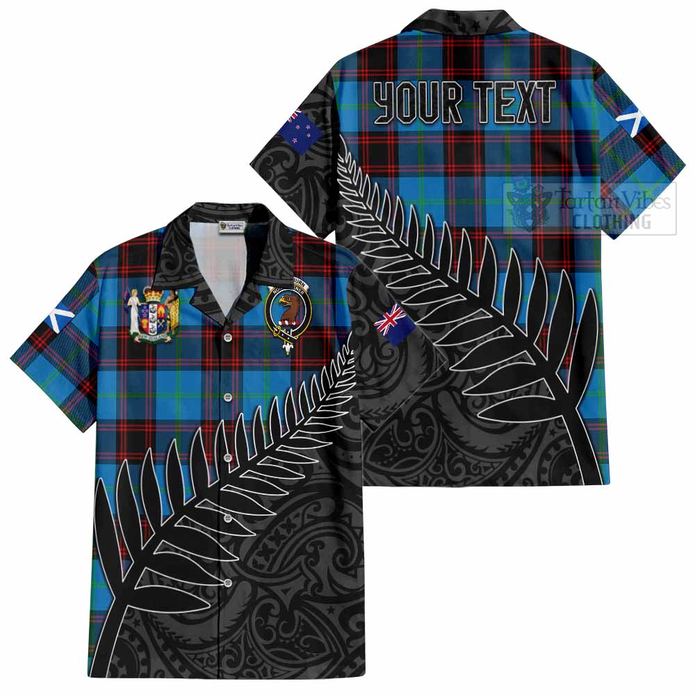 Wedderburn Crest Tartan Hawaiian Shirt with New Zealand Silver Fern Half Style Kid - Tartan Vibes Clothing
