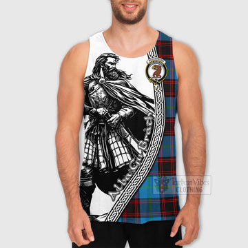 Wedderburn Tartan Clan Crest Men's Tank Top with Highlander Warrior Celtic Style - Tartan Vibes Clothing