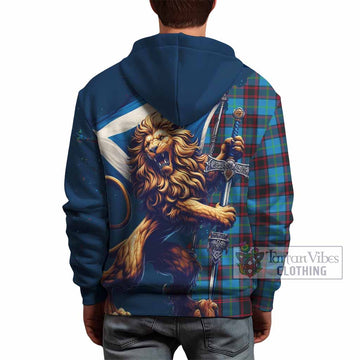 Wedderburn Tartan Family Crest Hoodie with Scottish Majestic Lion - Tartan Vibes Clothing