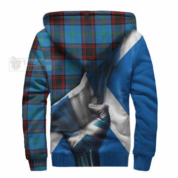 Wedderburn Tartan Sherpa Hoodie with Family Crest Scotland Patriotic Style - Tartan Vibes Clothing