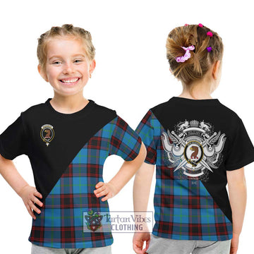 Wedderburn Tartan Kid T-Shirt with Family Crest and Military Logo Style - Tartan Vibes Clothing