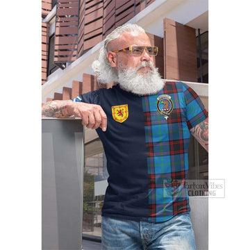Tartan Vibes Clothing Wedderburn Tartan Cotton T-shirt with Scottish Lion Royal Arm Half Style