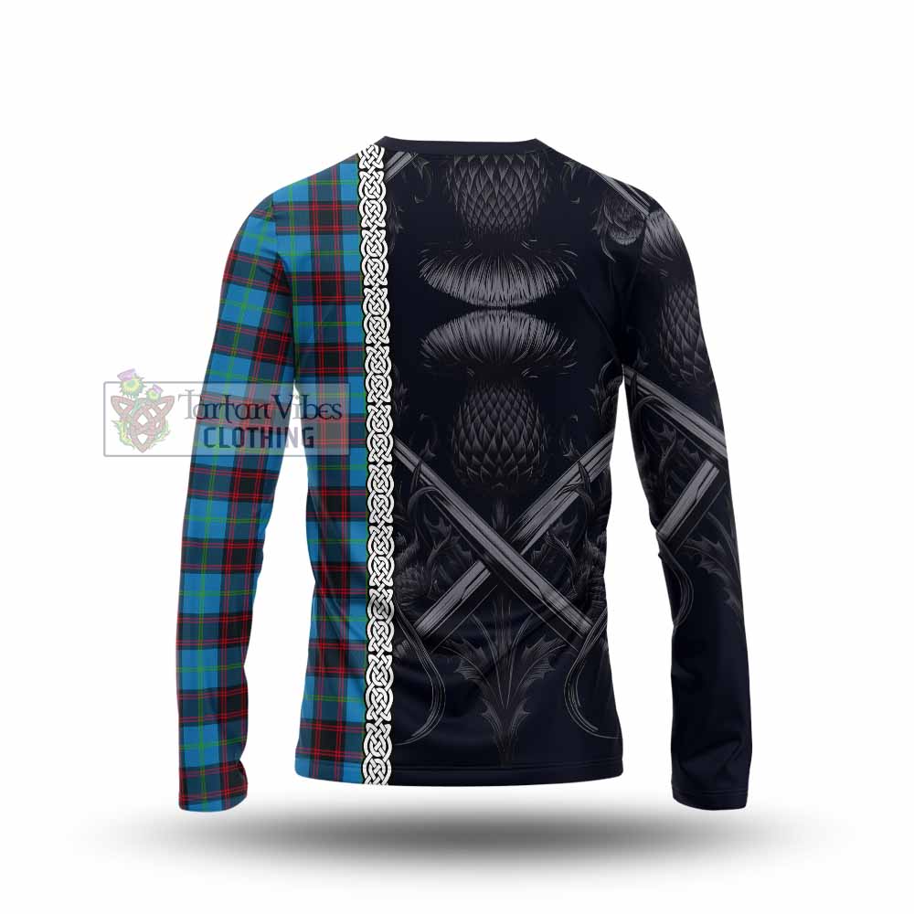 Wedderburn Tartan Long Sleeve T-Shirt with Family Crest Cross Sword Thistle Celtic Vibes - Tartan Vibes Clothing