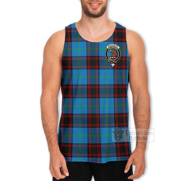 Wedderburn Tartan Men's Tank Top with Family Crest and Bearded Skull Holding Bottles of Whiskey - Tartan Vibes Clothing