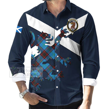 Wedderburn Tartan Lion Rampant Long Sleeve Button Shirt Proudly Display Your Heritage with Alba Gu Brath and Clan Name Men's Shirt - Tartan Vibes Clothing
