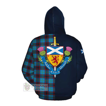 Wedderburn Tartan Cotton Hoodie Alba with Scottish Lion Royal Arm Half Style Pullover Hoodie - Tartan Vibes Clothing
