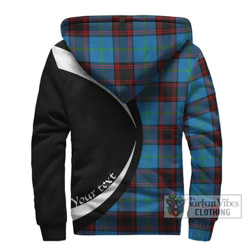 Wedderburn Tartan Sherpa Hoodie with Family Crest Circle Style - Tartan Vibes Clothing