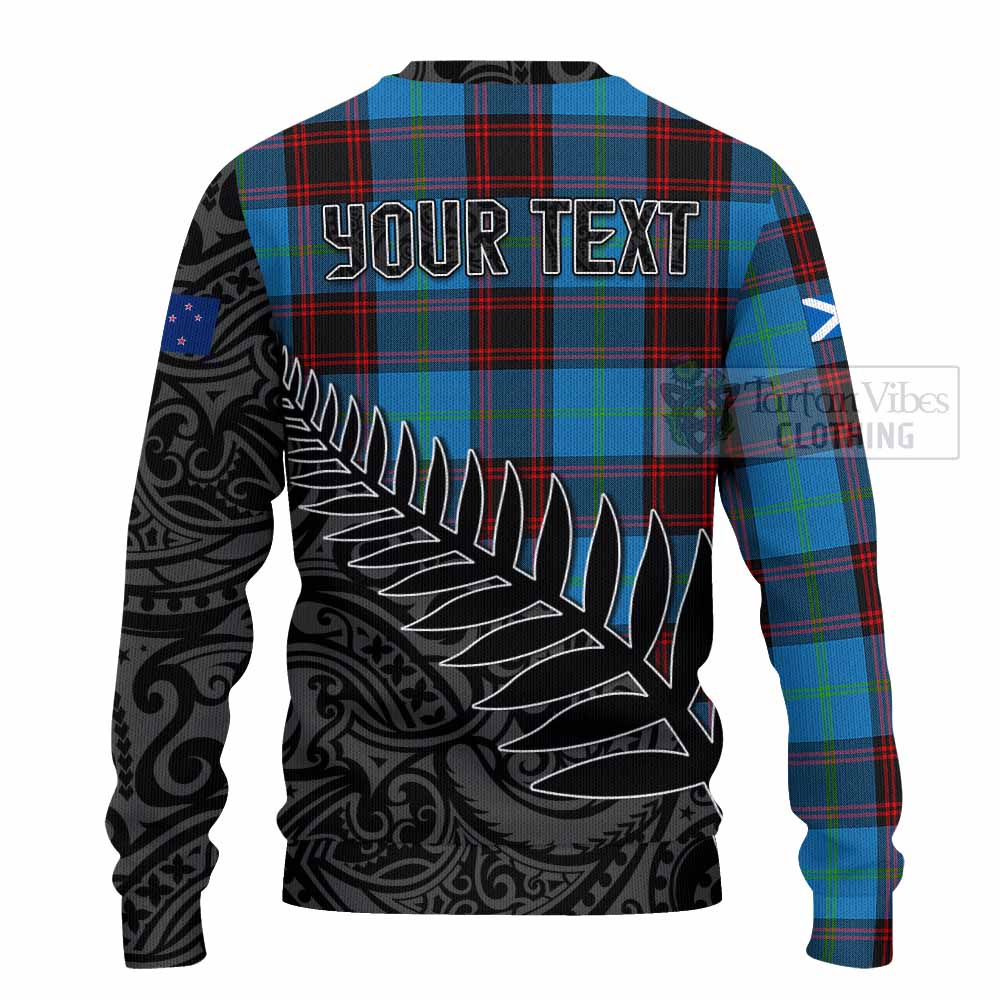 Wedderburn Crest Tartan Knitted Sweater with New Zealand Silver Fern Half Style - Tartan Vibes Clothing