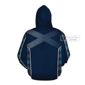 Wedderburn Tartan Cotton Hoodie with Family Crest and Lion Rampant Vibes Sport Style Pullover Hoodie - Tartan Vibes Clothing