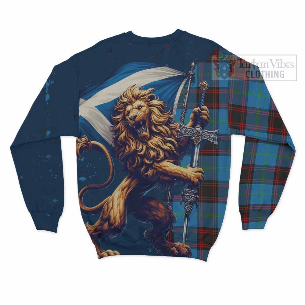 Wedderburn Tartan Family Crest Sweatshirt with Scottish Majestic Lion - Tartan Vibes Clothing