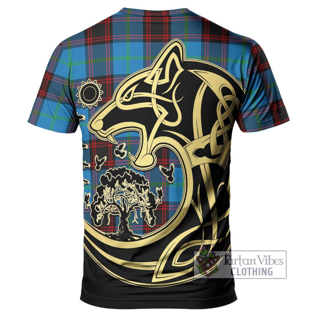 Wedderburn Tartan T-Shirt with Family Crest Celtic Wolf Style - Tartan Vibes Clothing