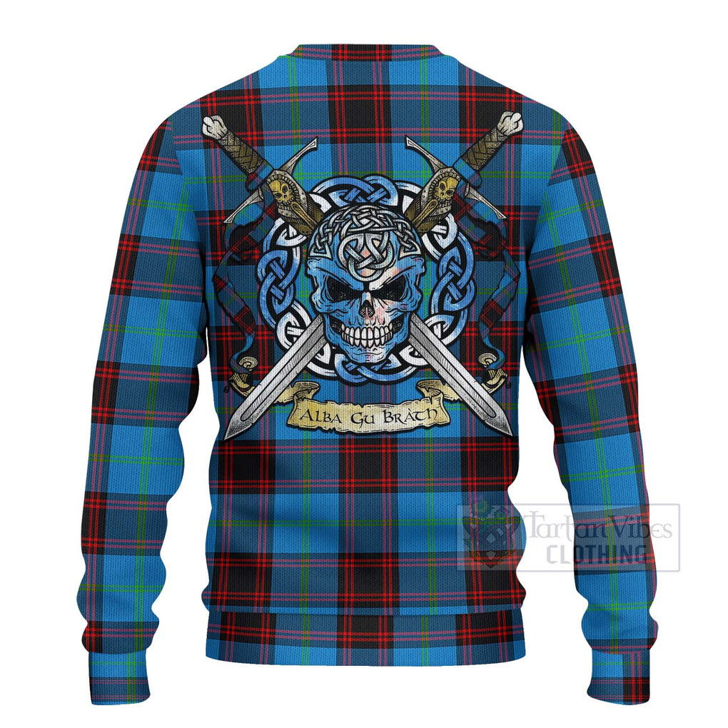 Wedderburn Tartan Ugly Sweater with Family Crest Celtic Skull Style - Tartan Vibes Clothing