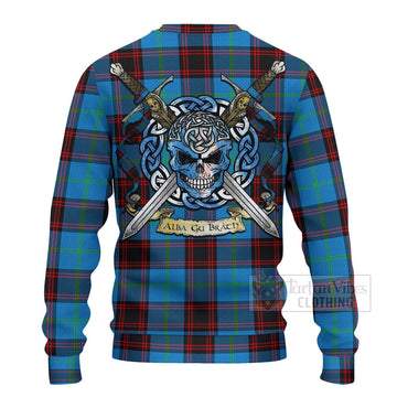 Wedderburn Tartan Ugly Sweater with Family Crest Celtic Skull Style - Tartan Vibes Clothing