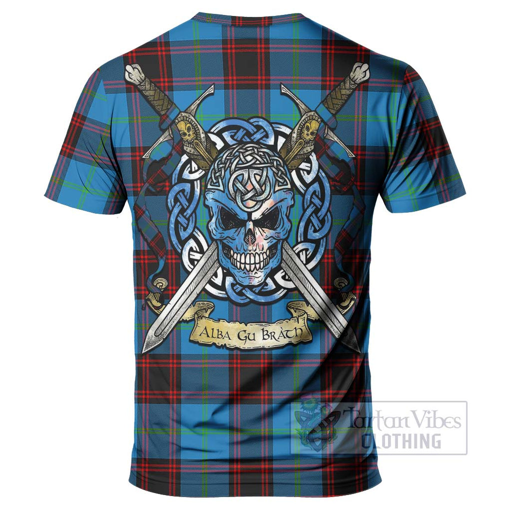Wedderburn Tartan T-Shirt with Family Crest Celtic Skull Style - Tartan Vibes Clothing