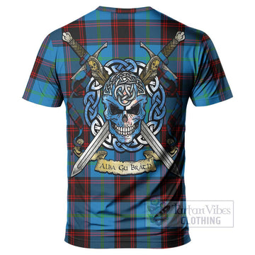 Wedderburn Tartan T-Shirt with Family Crest Celtic Skull Style - Tartan Vibes Clothing