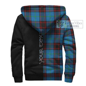 Wedderburn Tartan Sherpa Hoodie with Family Crest and Half Of Me Style - Tartan Vibes Clothing