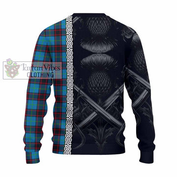 Wedderburn Tartan Knitted Sweater with Family Crest Cross Sword Thistle Celtic Vibes - Tartan Vibes Clothing