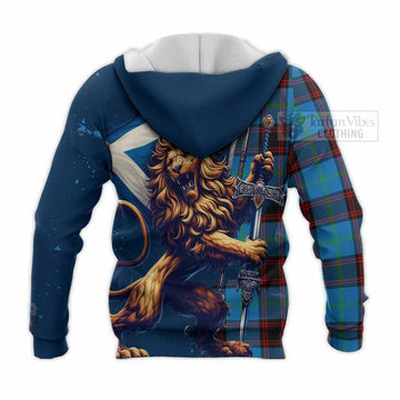 Wedderburn Tartan Family Crest Knitted Hoodie with Scottish Majestic Lion - Tartan Vibes Clothing