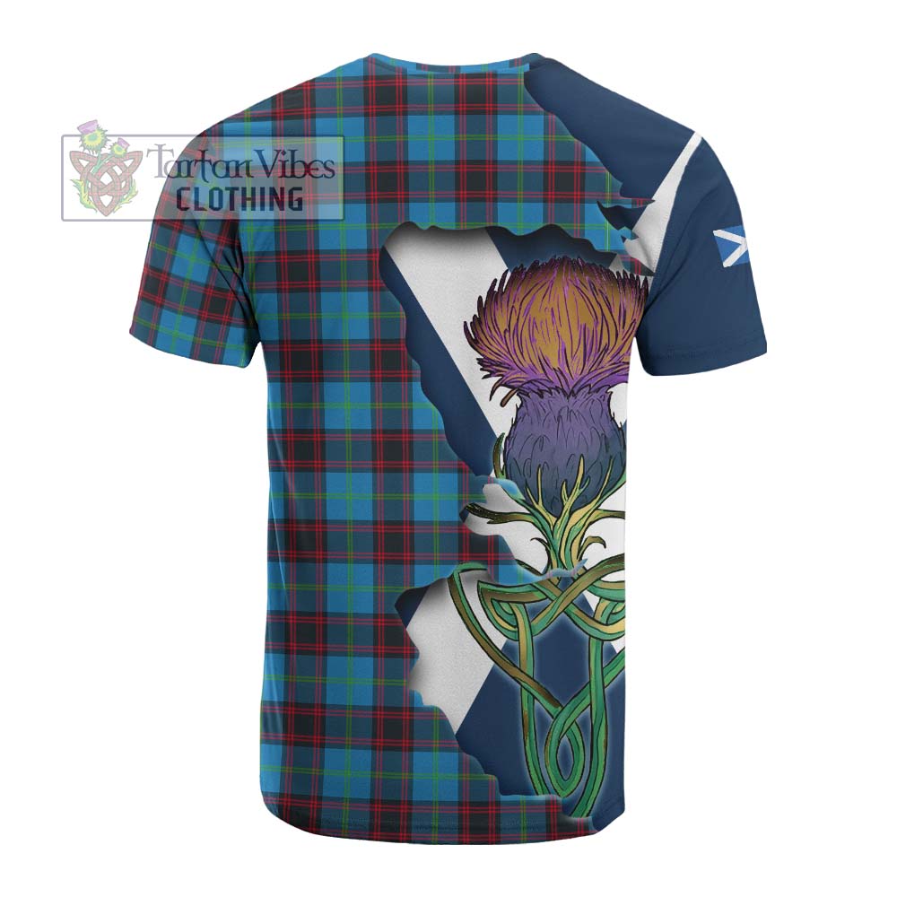 Tartan Vibes Clothing Wedderburn Tartan Family Crest Cotton T-shirt Scottish Thistle Celtic Inspired