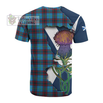 Tartan Vibes Clothing Wedderburn Tartan Family Crest Cotton T-shirt Scottish Thistle Celtic Inspired