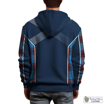 Wedderburn Tartan Hoodie with Family Crest and Scottish Thistle Vibes Sport Style
