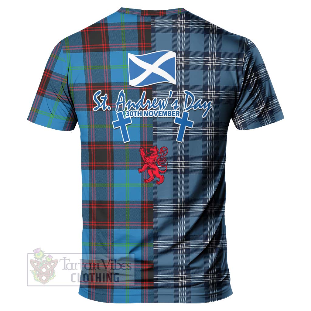 Wedderburn Tartan T-Shirt Happy St. Andrew's Day Half Tartan Style - Tartan Vibes Clothing